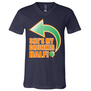 She's My Drunker Half Funny St. Patrick's Day Drinking V-Neck T-Shirt