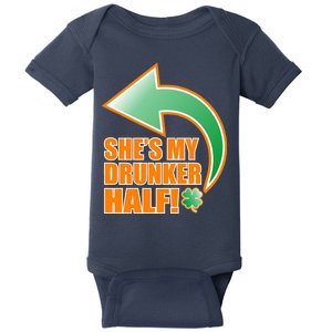 She's My Drunker Half Funny St. Patrick's Day Drinking Baby Bodysuit