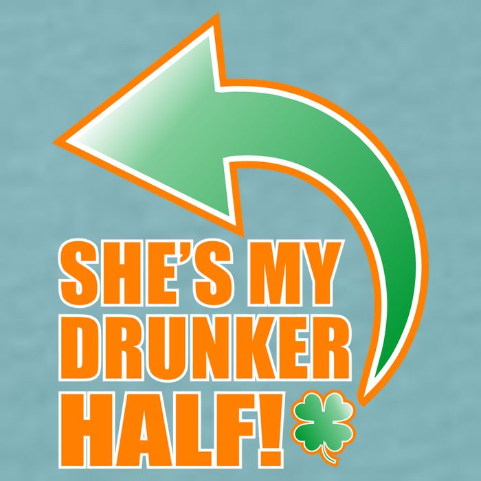 She's My Drunker Half Funny St. Patrick's Day Drinking Sueded Cloud Jersey T-Shirt