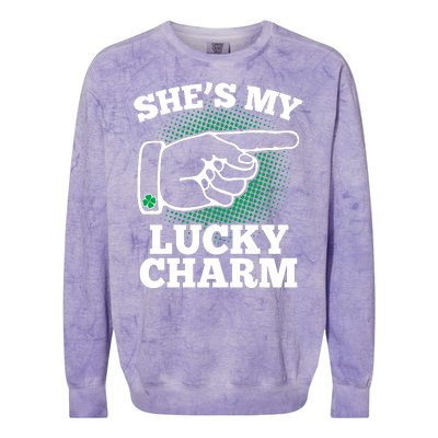 She's My Lucky Charm St Patrick's Day Matching Couples Colorblast Crewneck Sweatshirt