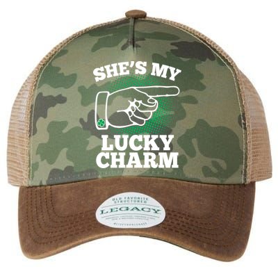 She's My Lucky Charm St Patrick's Day Matching Couples Legacy Tie Dye Trucker Hat