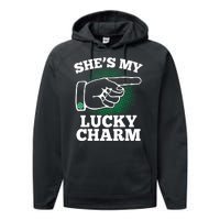 She's My Lucky Charm St Patrick's Day Matching Couples Performance Fleece Hoodie