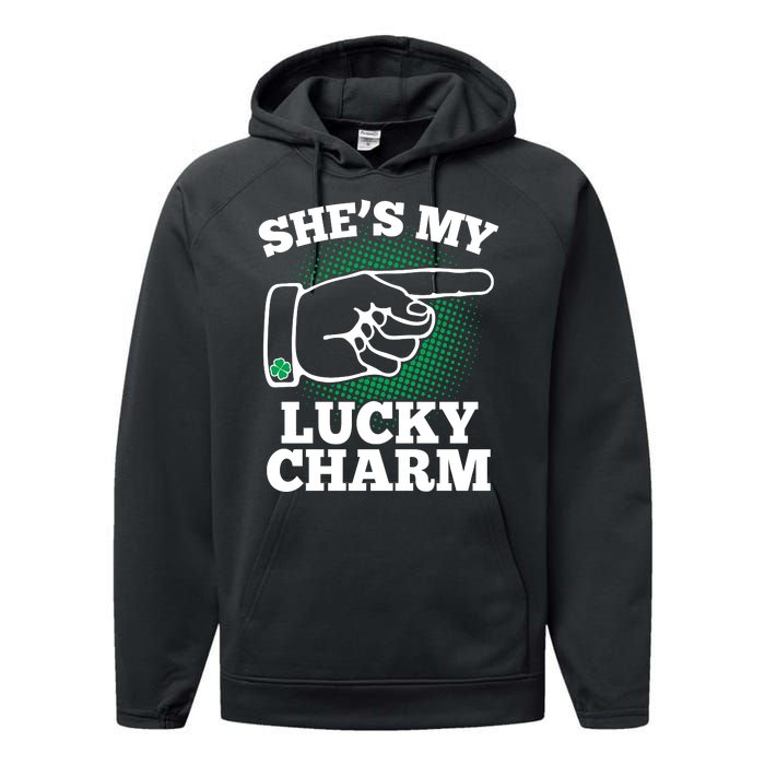 She's My Lucky Charm St Patrick's Day Matching Couples Performance Fleece Hoodie