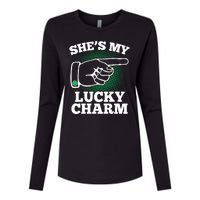 She's My Lucky Charm St Patrick's Day Matching Couples Womens Cotton Relaxed Long Sleeve T-Shirt