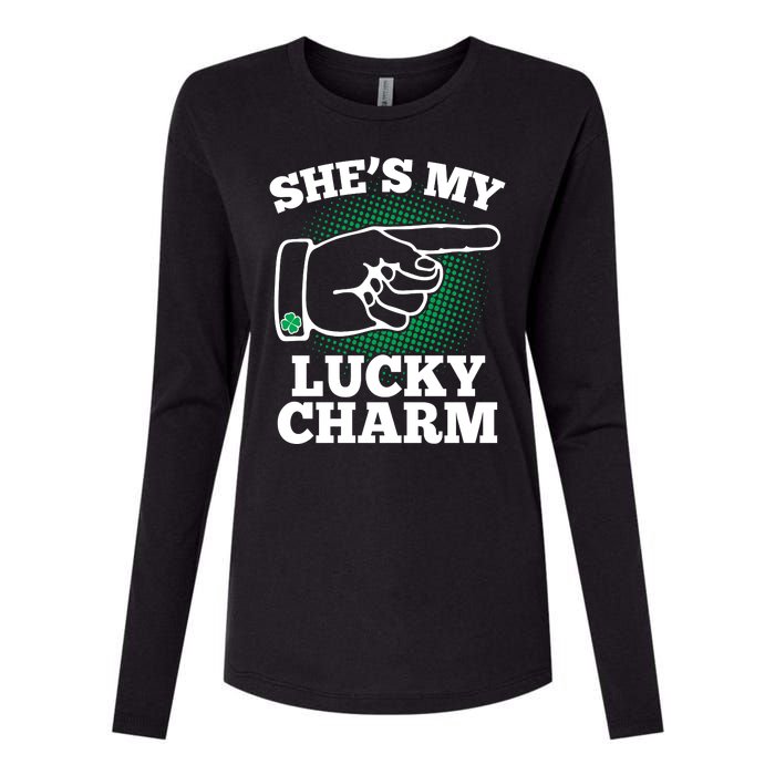 She's My Lucky Charm St Patrick's Day Matching Couples Womens Cotton Relaxed Long Sleeve T-Shirt