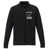 She's My Lucky Charm St Patrick's Day Matching Couples Performance Long Sleeve Polo