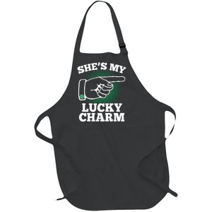 She's My Lucky Charm St Patrick's Day Matching Couples Full-Length Apron With Pockets