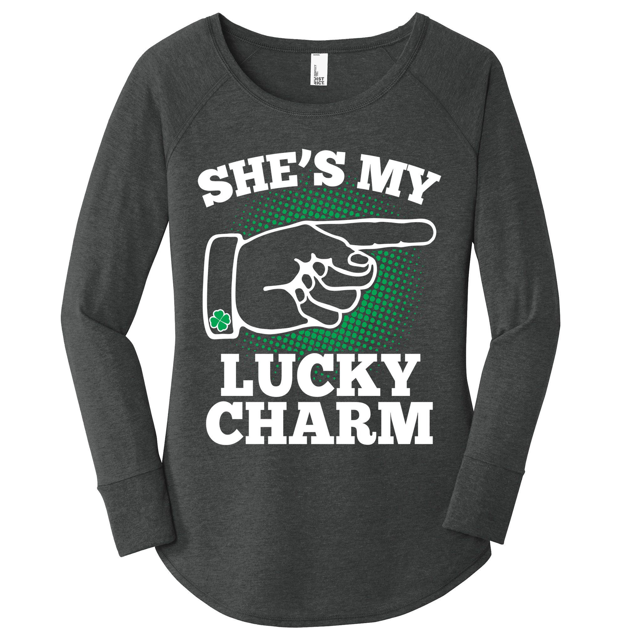 She's My Lucky Charm St Patrick's Day Matching Couples Women's Perfect Tri Tunic Long Sleeve Shirt