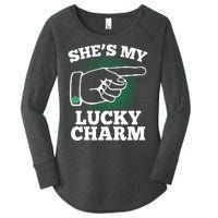 She's My Lucky Charm St Patrick's Day Matching Couples Women's Perfect Tri Tunic Long Sleeve Shirt