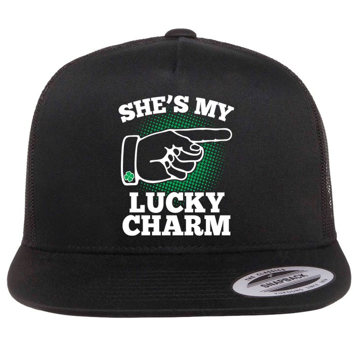 She's My Lucky Charm St Patrick's Day Matching Couples Flat Bill Trucker Hat