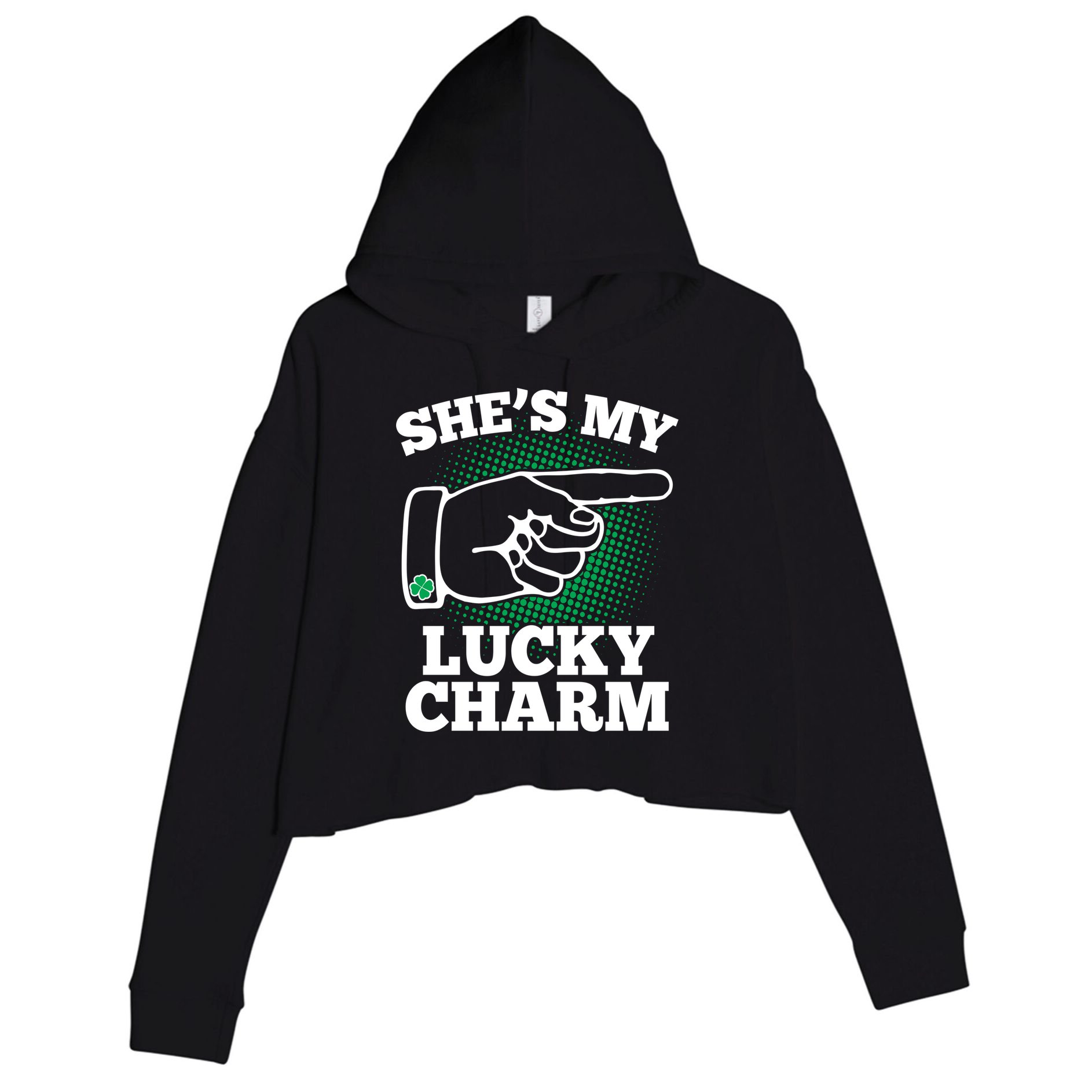She's My Lucky Charm St Patrick's Day Matching Couples Crop Fleece Hoodie