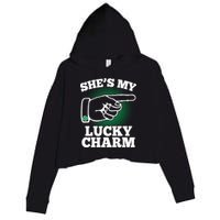 She's My Lucky Charm St Patrick's Day Matching Couples Crop Fleece Hoodie