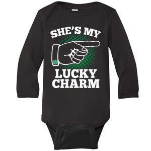 She's My Lucky Charm St Patrick's Day Matching Couples Baby Long Sleeve Bodysuit