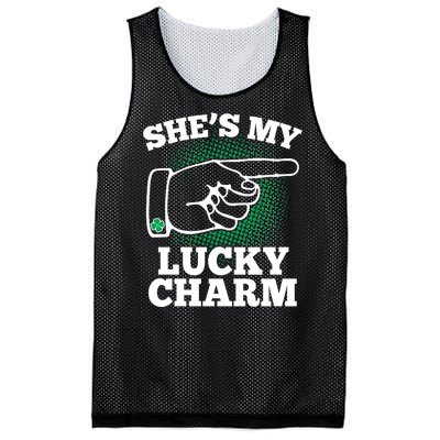 She's My Lucky Charm St Patrick's Day Matching Couples Mesh Reversible Basketball Jersey Tank