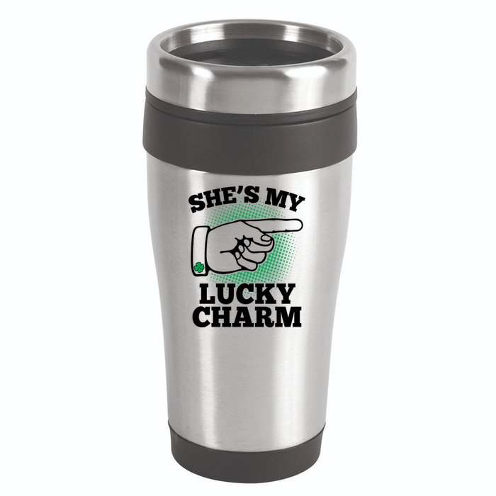 She's My Lucky Charm St Patrick's Day Matching Couples 16oz Travel Tumbler