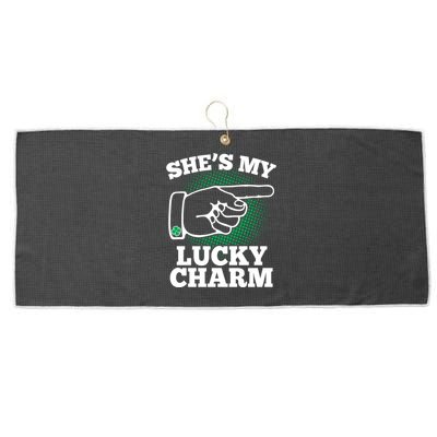 She's My Lucky Charm St Patrick's Day Matching Couples Large Microfiber Waffle Golf Towel