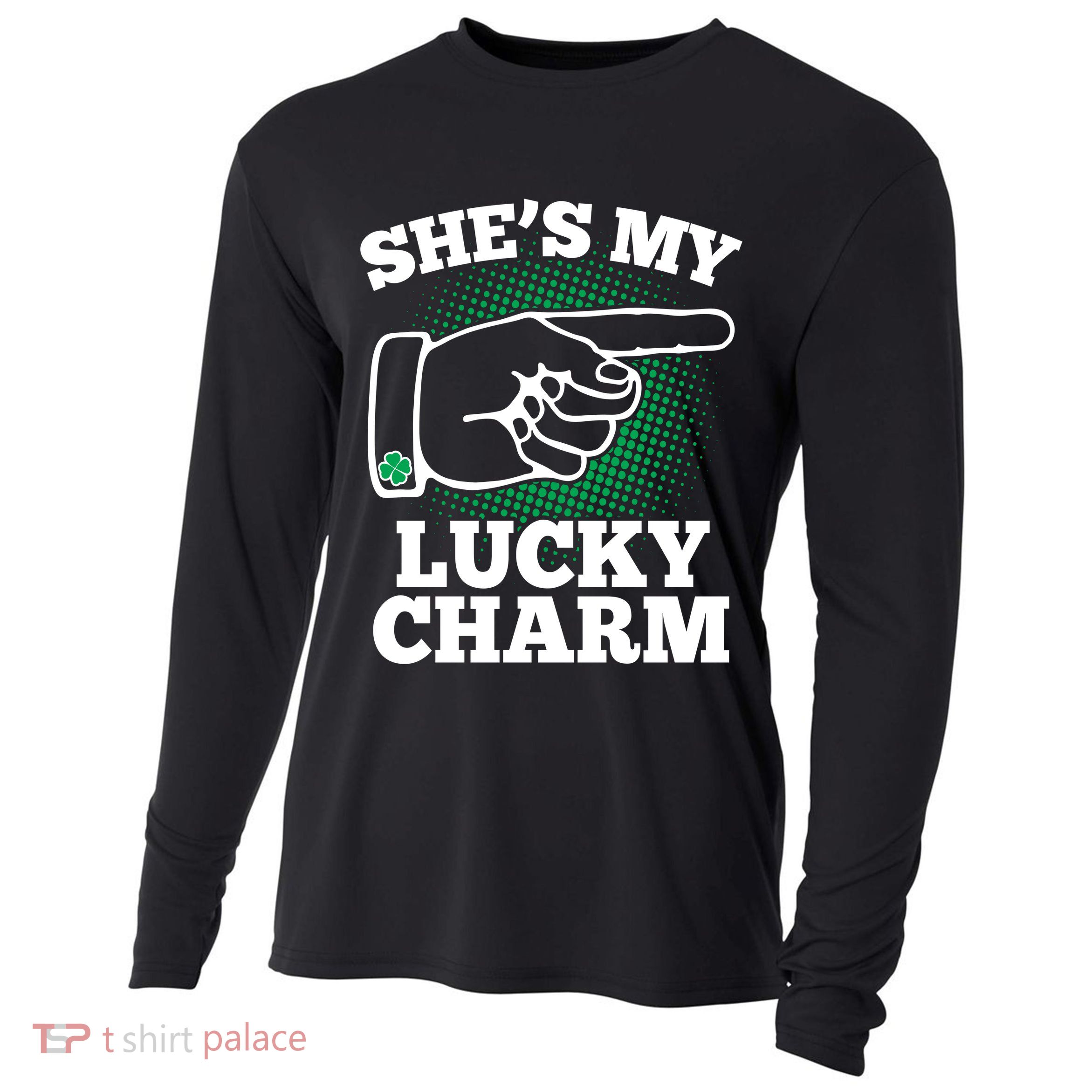 She's My Lucky Charm St Patrick's Day Matching Couples Cooling Performance Long Sleeve Crew