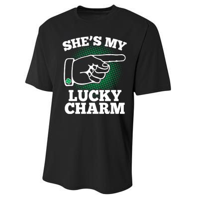 She's My Lucky Charm St Patrick's Day Matching Couples Performance Sprint T-Shirt