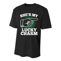 She's My Lucky Charm St Patrick's Day Matching Couples Youth Performance Sprint T-Shirt