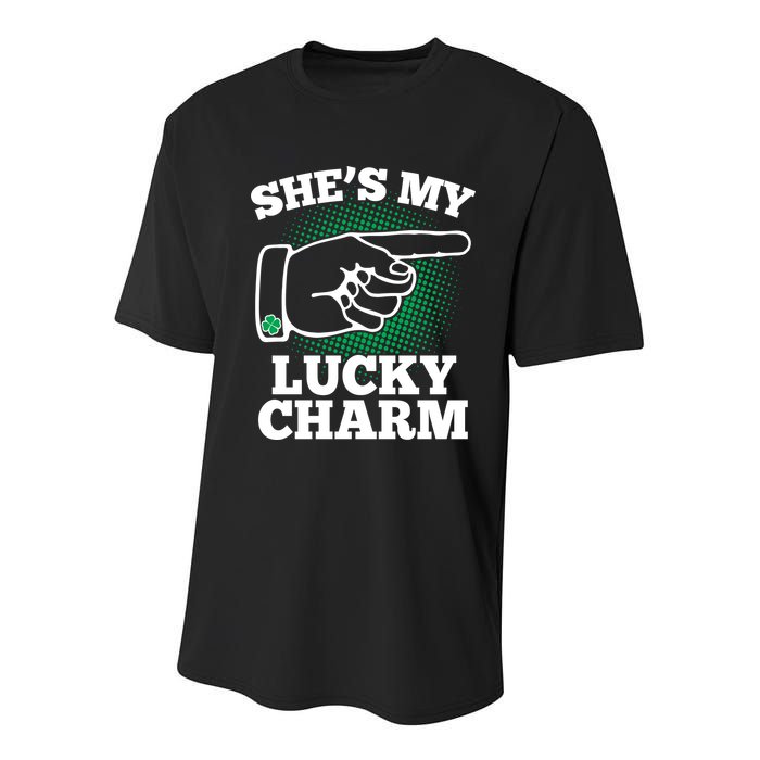 She's My Lucky Charm St Patrick's Day Matching Couples Youth Performance Sprint T-Shirt