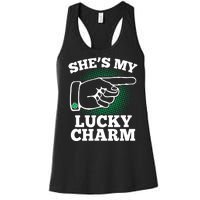 She's My Lucky Charm St Patrick's Day Matching Couples Women's Racerback Tank