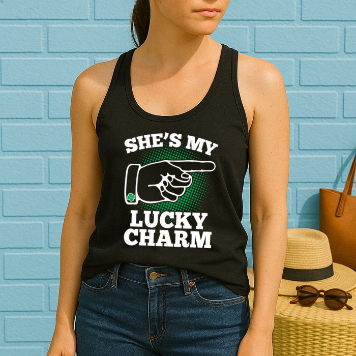 She's My Lucky Charm St Patrick's Day Matching Couples Womens Tank Top
