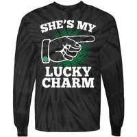 She's My Lucky Charm St Patrick's Day Matching Couples Tie-Dye Long Sleeve Shirt