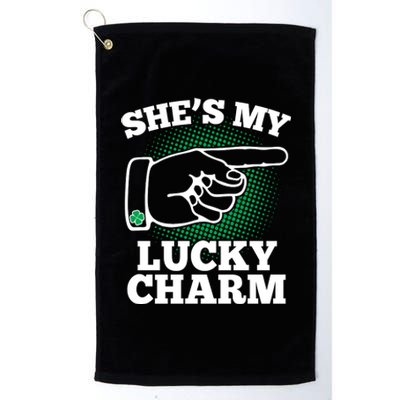 She's My Lucky Charm St Patrick's Day Matching Couples Platinum Collection Golf Towel