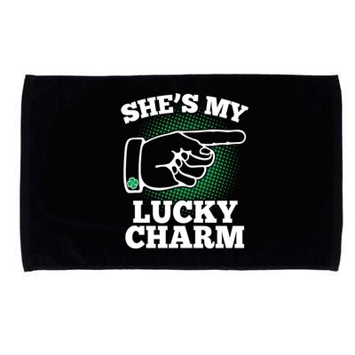 She's My Lucky Charm St Patrick's Day Matching Couples Microfiber Hand Towel