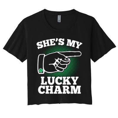 She's My Lucky Charm St Patrick's Day Matching Couples Crop Top