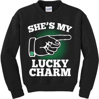 She's My Lucky Charm St Patrick's Day Matching Couples Kids Sweatshirt