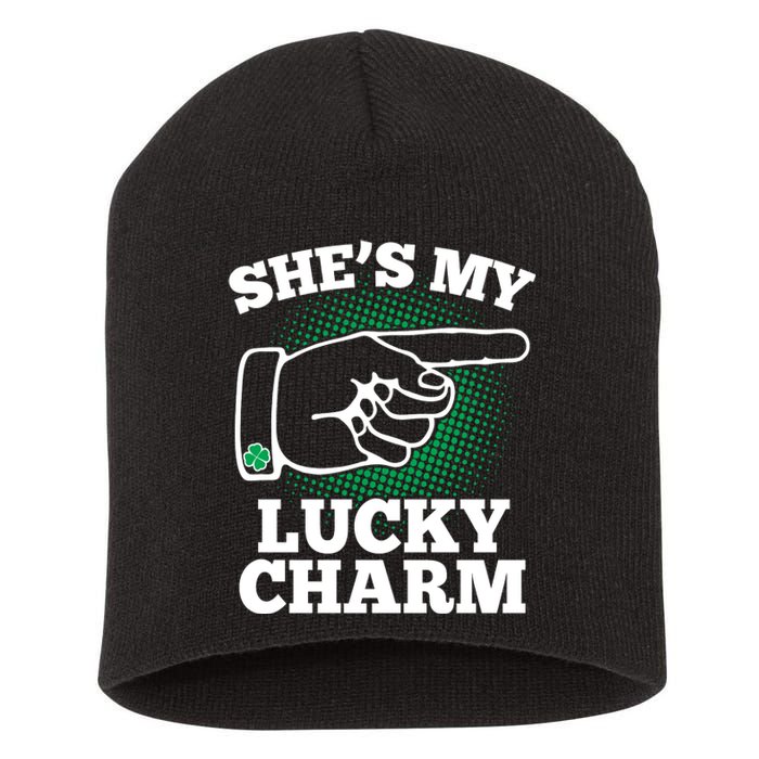 She's My Lucky Charm St Patrick's Day Matching Couples Short Acrylic Beanie