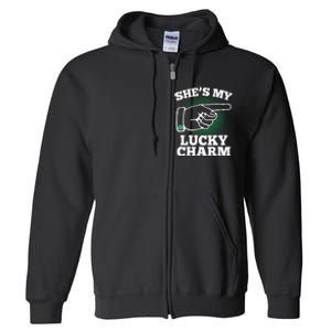 She's My Lucky Charm St Patrick's Day Matching Couples Full Zip Hoodie