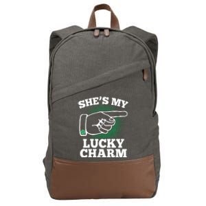 She's My Lucky Charm St Patrick's Day Matching Couples Cotton Canvas Backpack