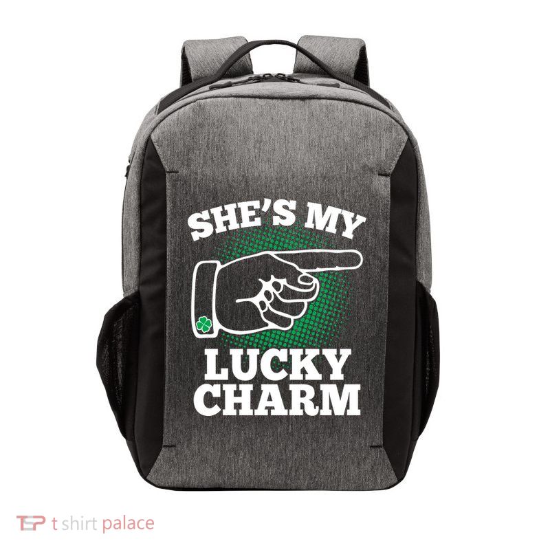 She's My Lucky Charm St Patrick's Day Matching Couples Vector Backpack