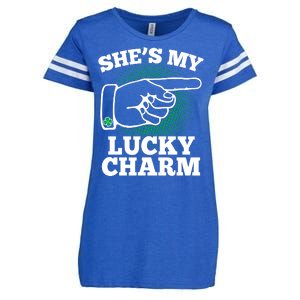 She's My Lucky Charm St Patrick's Day Matching Couples Enza Ladies Jersey Football T-Shirt