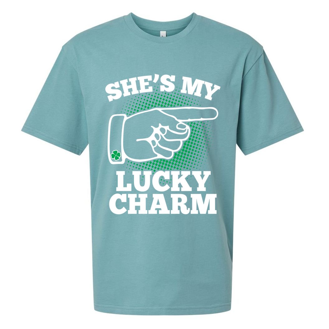 She's My Lucky Charm St Patrick's Day Matching Couples Sueded Cloud Jersey T-Shirt