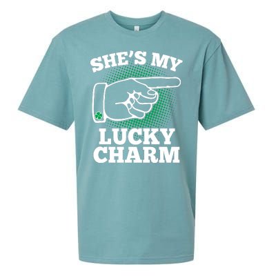 She's My Lucky Charm St Patrick's Day Matching Couples Sueded Cloud Jersey T-Shirt