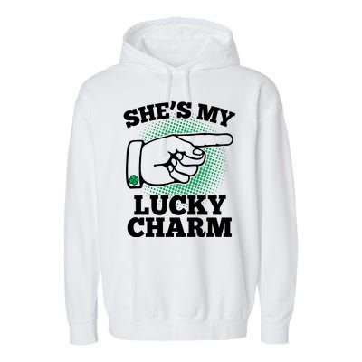 She's My Lucky Charm St Patrick's Day Matching Couples Garment-Dyed Fleece Hoodie