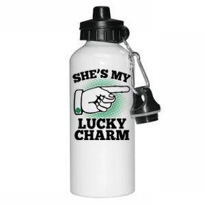 She's My Lucky Charm St Patrick's Day Matching Couples Aluminum Water Bottle