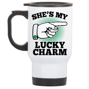 She's My Lucky Charm St Patrick's Day Matching Couples Stainless Steel Travel Mug