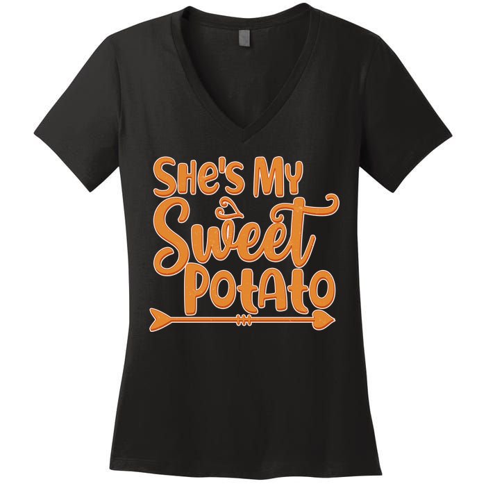 She's My Sweet Potato Women's V-Neck T-Shirt