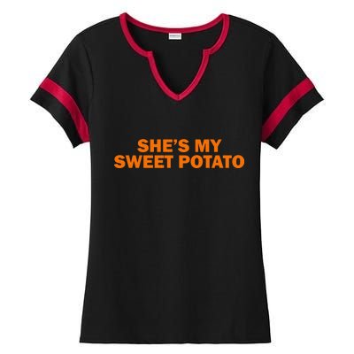 She's My Sweet Potato Matching Couples Ladies Halftime Notch Neck Tee