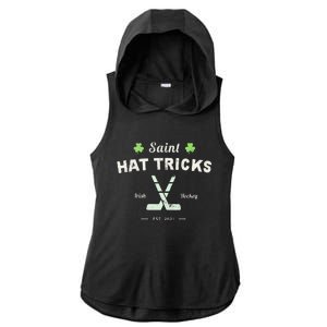 SAINT HATRICKS Funny St Patrick's Day Irish Hockey Club Ladies PosiCharge Tri-Blend Wicking Draft Hoodie Tank