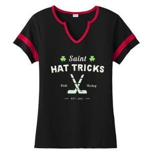 SAINT HATRICKS Funny St Patrick's Day Irish Hockey Club Ladies Halftime Notch Neck Tee