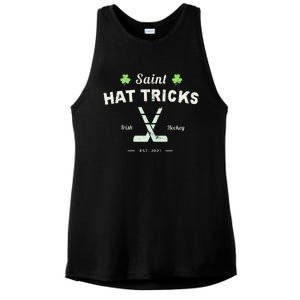 SAINT HATRICKS Funny St Patrick's Day Irish Hockey Club Ladies PosiCharge Tri-Blend Wicking Tank