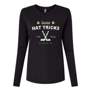 SAINT HATRICKS Funny St Patrick's Day Irish Hockey Club Womens Cotton Relaxed Long Sleeve T-Shirt