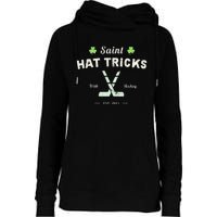 SAINT HATRICKS Funny St Patrick's Day Irish Hockey Club Womens Funnel Neck Pullover Hood