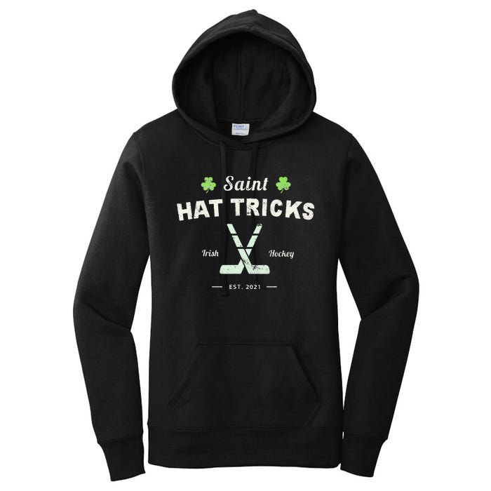 SAINT HATRICKS Funny St Patrick's Day Irish Hockey Club Women's Pullover Hoodie