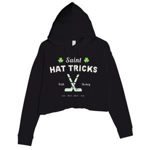 SAINT HATRICKS Funny St Patrick's Day Irish Hockey Club Crop Fleece Hoodie